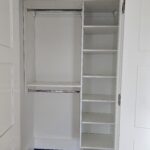 White melamine reach in closet system
